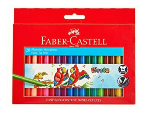 Plumones Faber-castell Fiesta X 20 Estuche De Carton