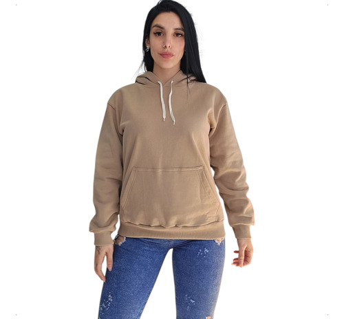 Buzo Canguro Algodón Frizado De Mujer Talle Grande Mc