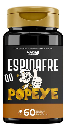 1  Espinafre Do Popeye - Aumenta E Engrossa - 60 Capsulas