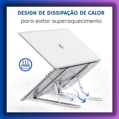 Suporte Apoio Base Ergonômico Regulável Aço Notebook/tablett