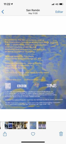 Vinilo Travis Live At Glastonbury '99 Nuevo Sellado