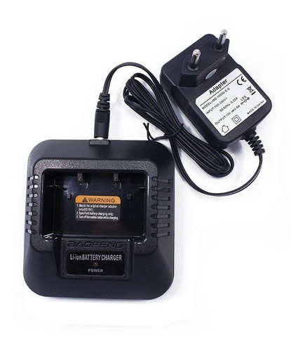 Carregador Base Radio Ht Baofeng + Fonte Original Uv5r Uv5ra