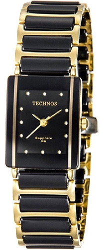 Relógio Technos Feminino Ceramic E Saphire Dourado Envio 24h