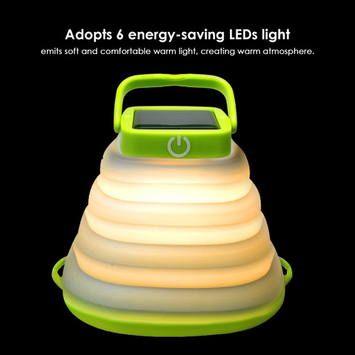 K Luz De Campamento Led Solar Plegable: Portátil,