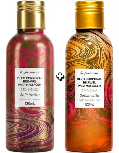 Óleo Corporal De Massagem Tantrica Beijavel Kit 2