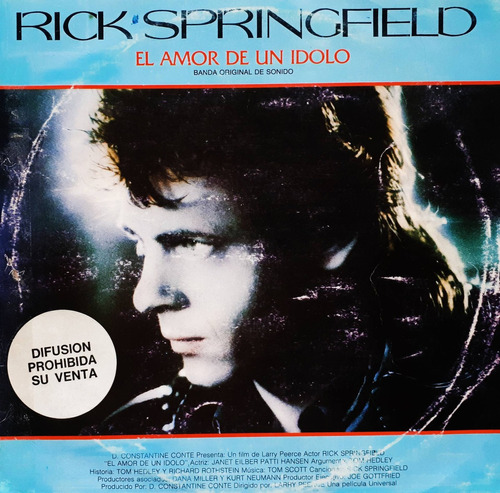 Rick Springfield - El Amor De Un Idolo + Insert Lp