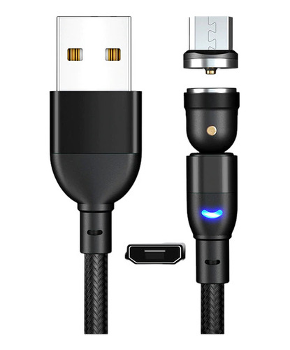 Cable Magnético Rotativo Carga Rápida Tipo C Micro Usb Iphon