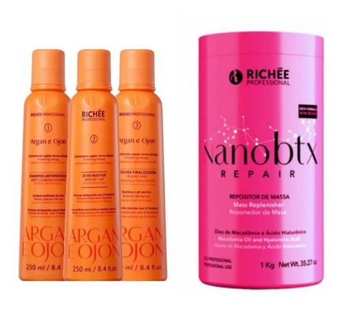 Nanobotx Richee 1 Kilo+alisado Argan E Ojon 3 Pasos 250gr