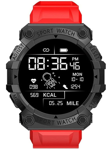 Reloj Inteligente Smartwatch Hombre Mutifuncion Correa Roja