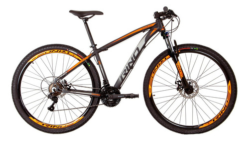 Bicicleta Aro 29 Rino Everest 24v - Freio Hidráulico Cor Preto/laranja Tamanho Do Quadro 15