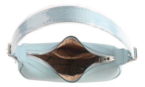 Cartera Las Oreiro 28215 Acabado De Los Herrajes Níquel Color Celeste Correa De Hombro Celeste Diseño De La Tela Lisa
