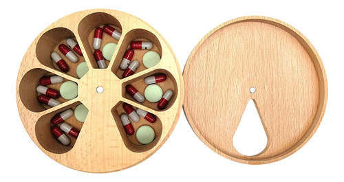 7 Day Weekly Pill Organizer Solid Wood Organizer For