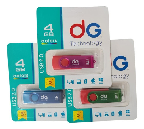 Memoria Usb Pen Drive 4gb Dg Giratoria Velocidad Transfer