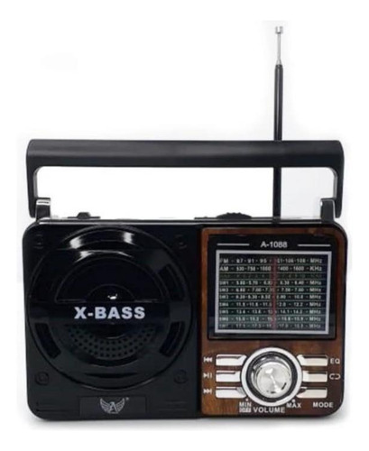 Rádio Bass Retro Vintage Caixa Som Usb Cartão Mp3 K-1088