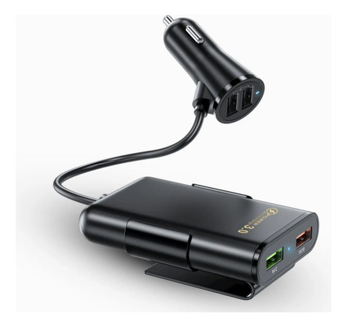 Cargador Auto 4 Puertos Usb Quick Charge Delantero Trasero