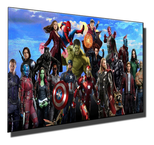 Cuadro Decorativo De Avengers Hulk Spiderman Thor 30x45cm  