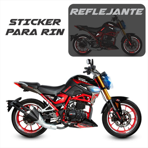 Kit Sticker Rin Reflejantes Vento Nitrox 250 + Regalo