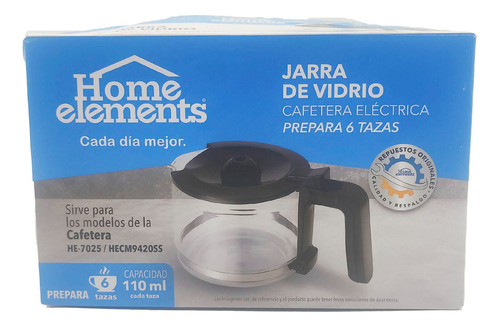 Repuesto Cafetera Jarra Home Elements 6 Tazas