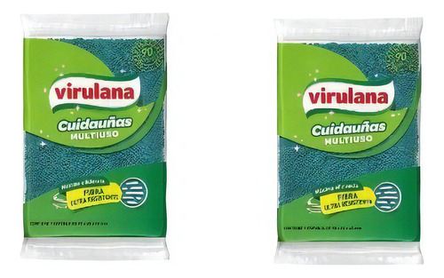 Pack X2 Esponja Cuidauñas Multiuso Fibra Resistente Virulana