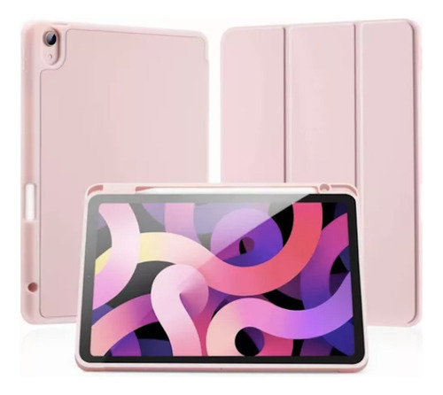 Funda Case Smart Oro Rosa + Mica Cristal Para iPad 10th 10.9