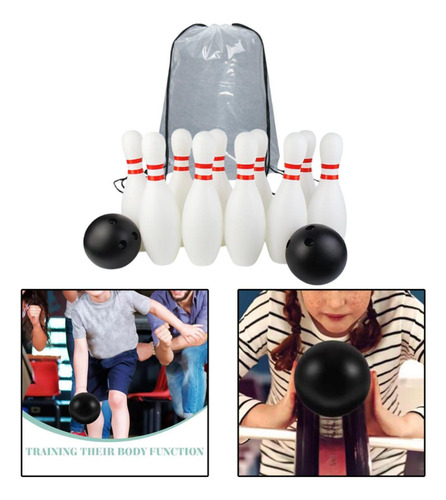 Juego De Bolos Para Niños 10 Pines Y 2 Bolas Juego De 25 Cm