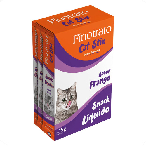 Petisco Super-premium Cat Stix Sabor Frango Gatos 36 Sachês