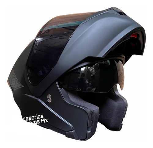 Casco Negro Titanio Mica Humo Deportivo Certificado Pulsar