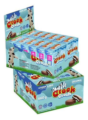 Milk Crock Crush com Whey 12 un de 55g cada - Under Labz SABOR:Original Cookies Cream