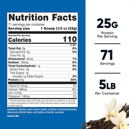 Polvo De Proteína De Caseína De Nuecest 5 Lb Vainilla - Case