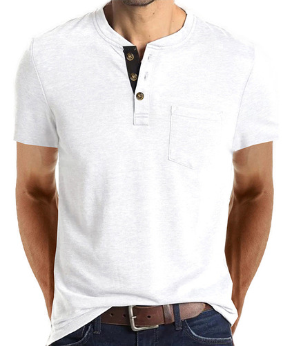 Polera De Manga Corta, Polera Henley, Ropa, Cuello Redon