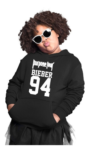 Sudadera Negra Infantil De Justin Bieber Purpose Tour 94