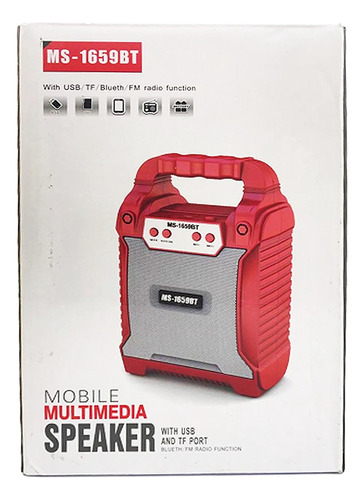 Mini Parlante Rojo Recargable Bluetooth Y Radio - K003
