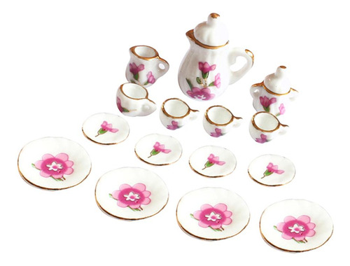 Juego De Tazas De Té De Porcelana Con 15 Flores En Miniatura