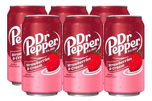 Refrigerante Dr Pepper Strawberries & Cream 6 Latas 355ml