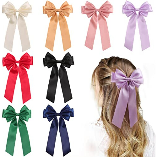 8pcs Big Satin Layered Hair Bows Para Mujer Chicas 8 7vvyp