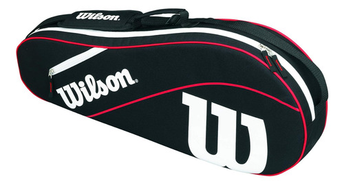 Bolso Para Raqueta De Tenis Wilson Poliéster Negro Y Rojo