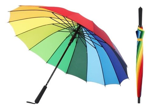 Paraguas Grande Y Reforzado Guarda Multicolor 16 Varillas