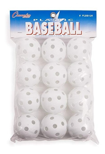 Champion Sports Blancos Baseballs De Plástico: Bolas Huecas 