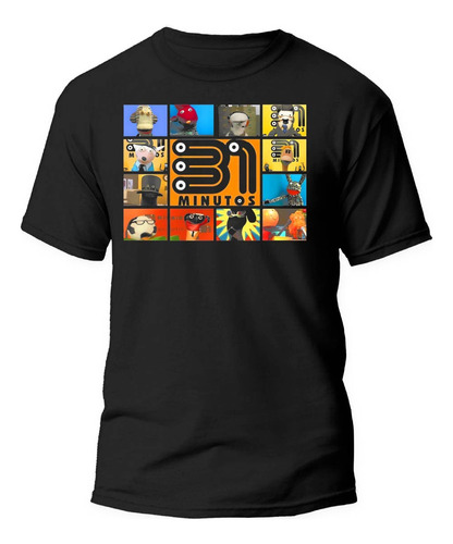 Playera Negra Estampado 31 Min 100% Algodón 14