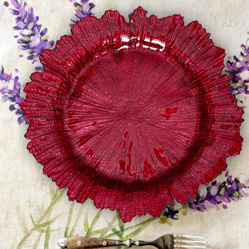 Plato De Cena, Plato Irregular, Bandeja Decorativa, Rojo