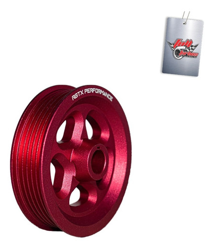 Imagem 3 de 6 de Kit Polias Alumínio + Correia + Esticador | Fusca | Vermelha