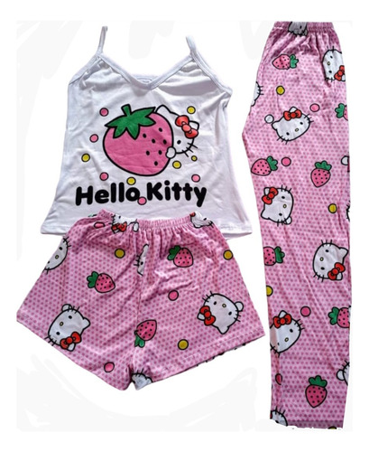 Pijama Para Mujer Hello Kitty 3 Piezas Envío Gratis 