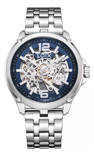 Reloj hombre LA2103-3 plateado con dorado, tablero blanco