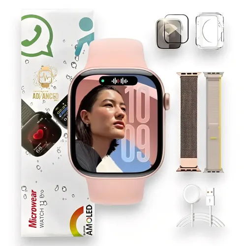 Smartwatch W11 Pro Series 11 AMOLED Rosa