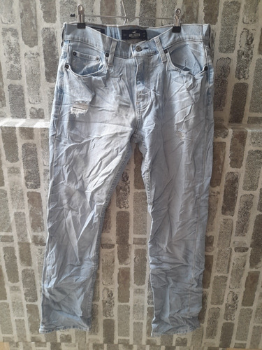 Pantalon Hollister Slim Straight Talla 31x32 De Hombre-j