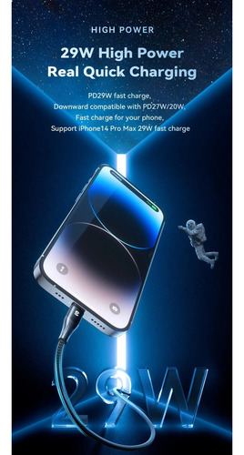 Cable Para iPhone iPad Carga Rápida 2 Metros Reforzado