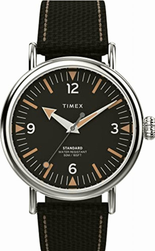 Timex 40 Mm Estándar De 3 Manecillas De Piel Combinado