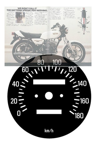 Calco Velocimetro Yamaha Rd 400 Daytona  Laminada Premium