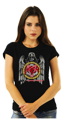 Polera Mujer Slayer Star Wars Darth Vader Metal Impresión Di