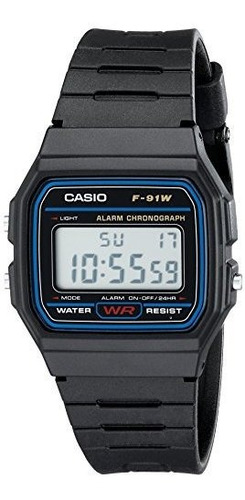 Reloj Digital Deportivo Casio F91w-1 Correa Resina, Clásico